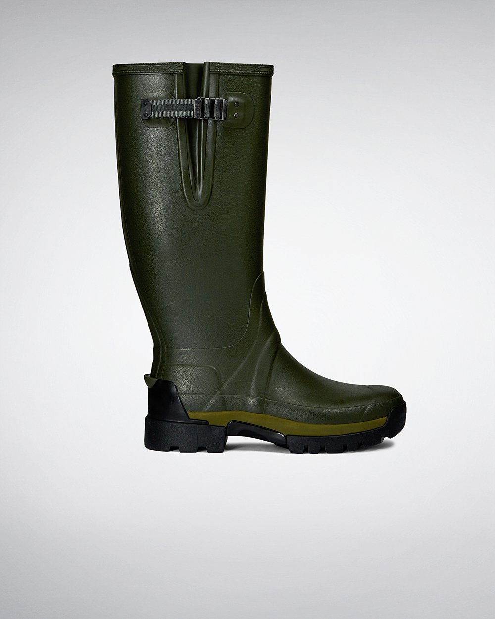 Hunter Balmoral Adjustable 3Mm Neoprene Tall Rain Boots - Cheap Online Mens Dark Olive - SABFWT729